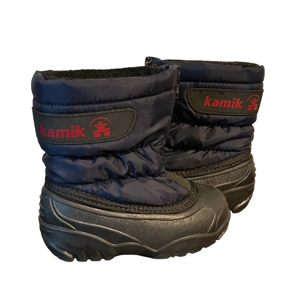Kamik Snow Boots Kids Size 7 Navy Blue Winter Boots Zipper Insulated Toddler - Picture 1 of 7
